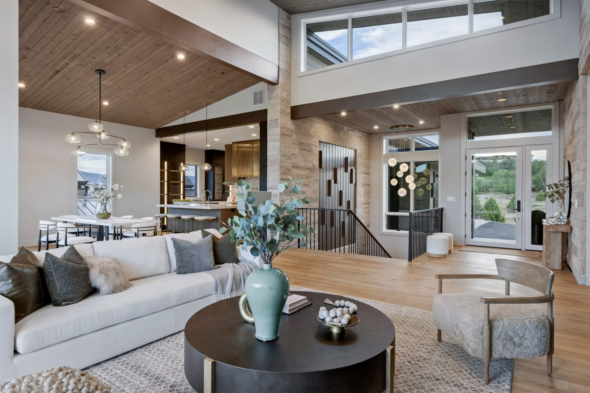 Lune 8-inch wide plank European oak flooring across the open great room — Red Mountain project